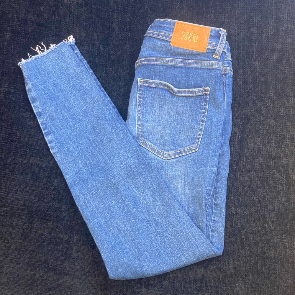 Zara Raw Hem Denim Jeans